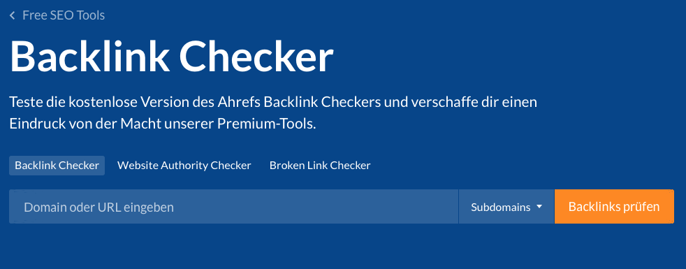 Backlink Checker für Website