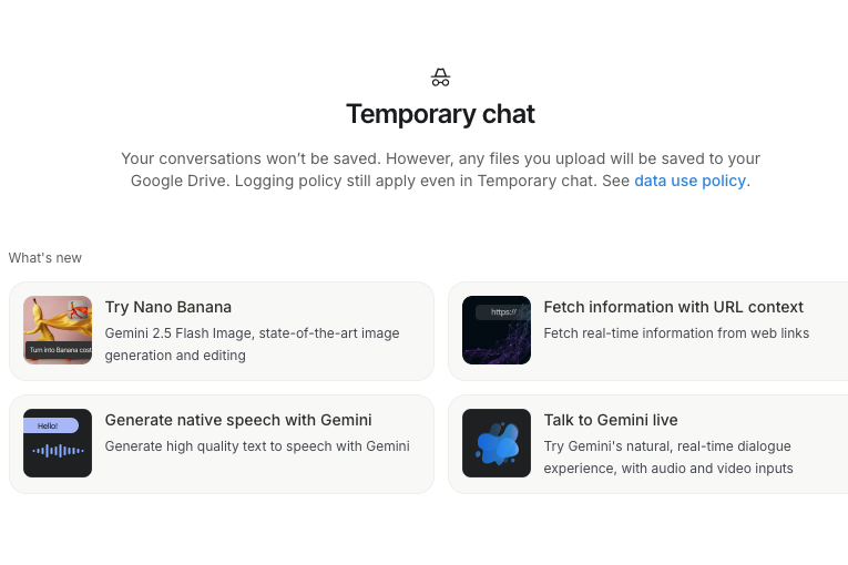 Nano Banana Google Oberfläche